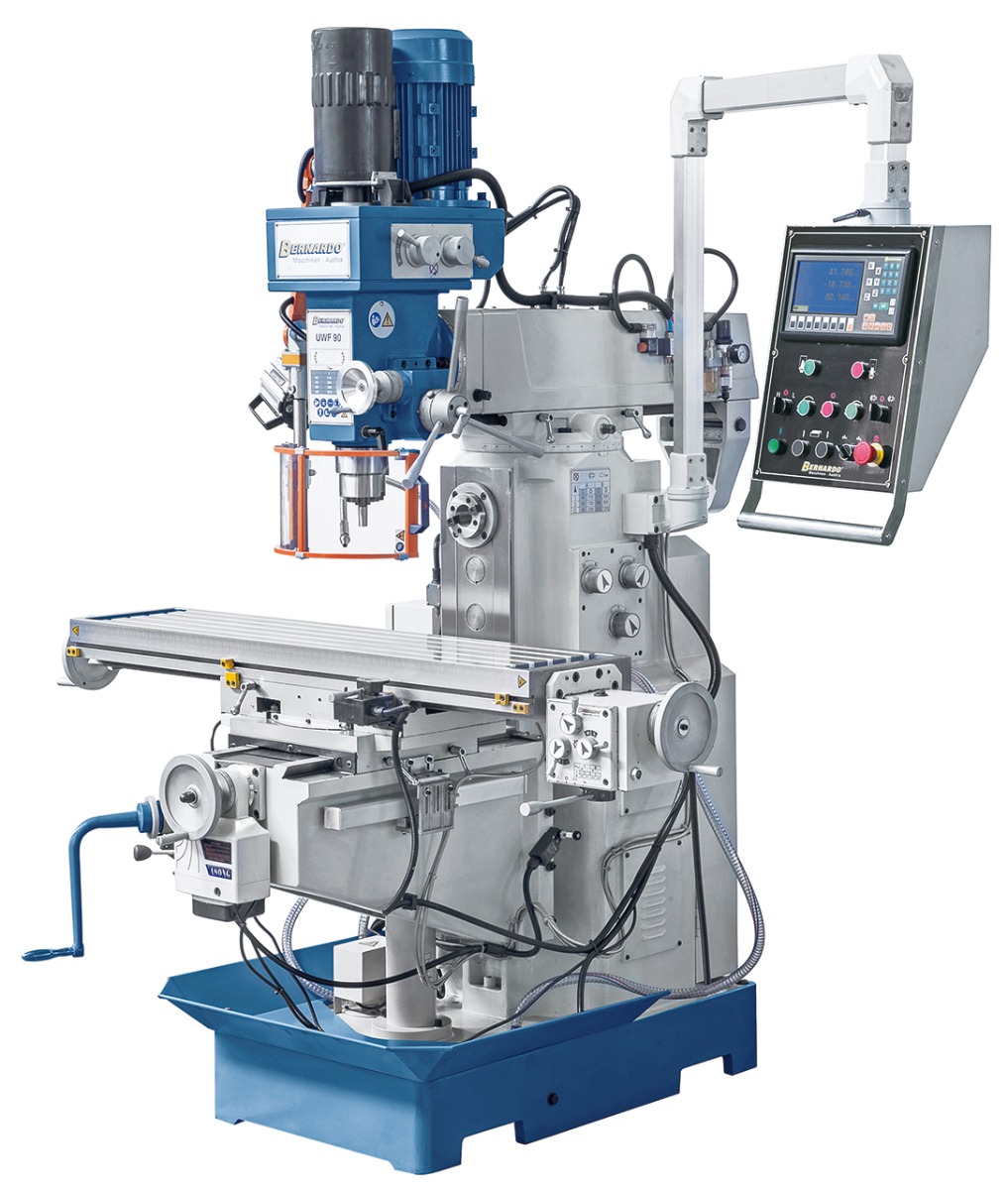 Universalfräsmaschine UWF 90 - 1270 inkl. 3-Achs-DRO ES-12 H und pneumat.WK-Klemmung *