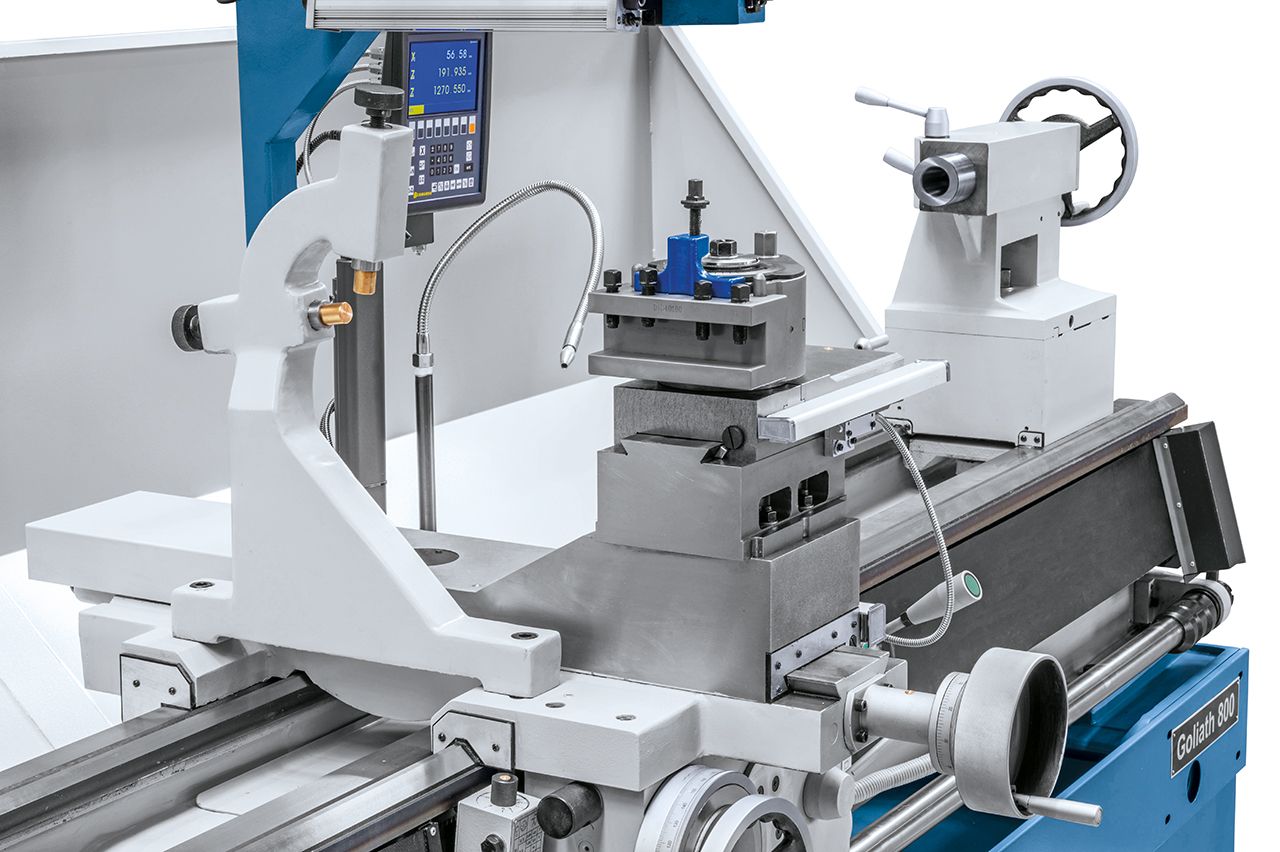 Produktionsdrehmaschine Goliath 800 x 3000 inkl. 3-Achs-Digitalanzeige *