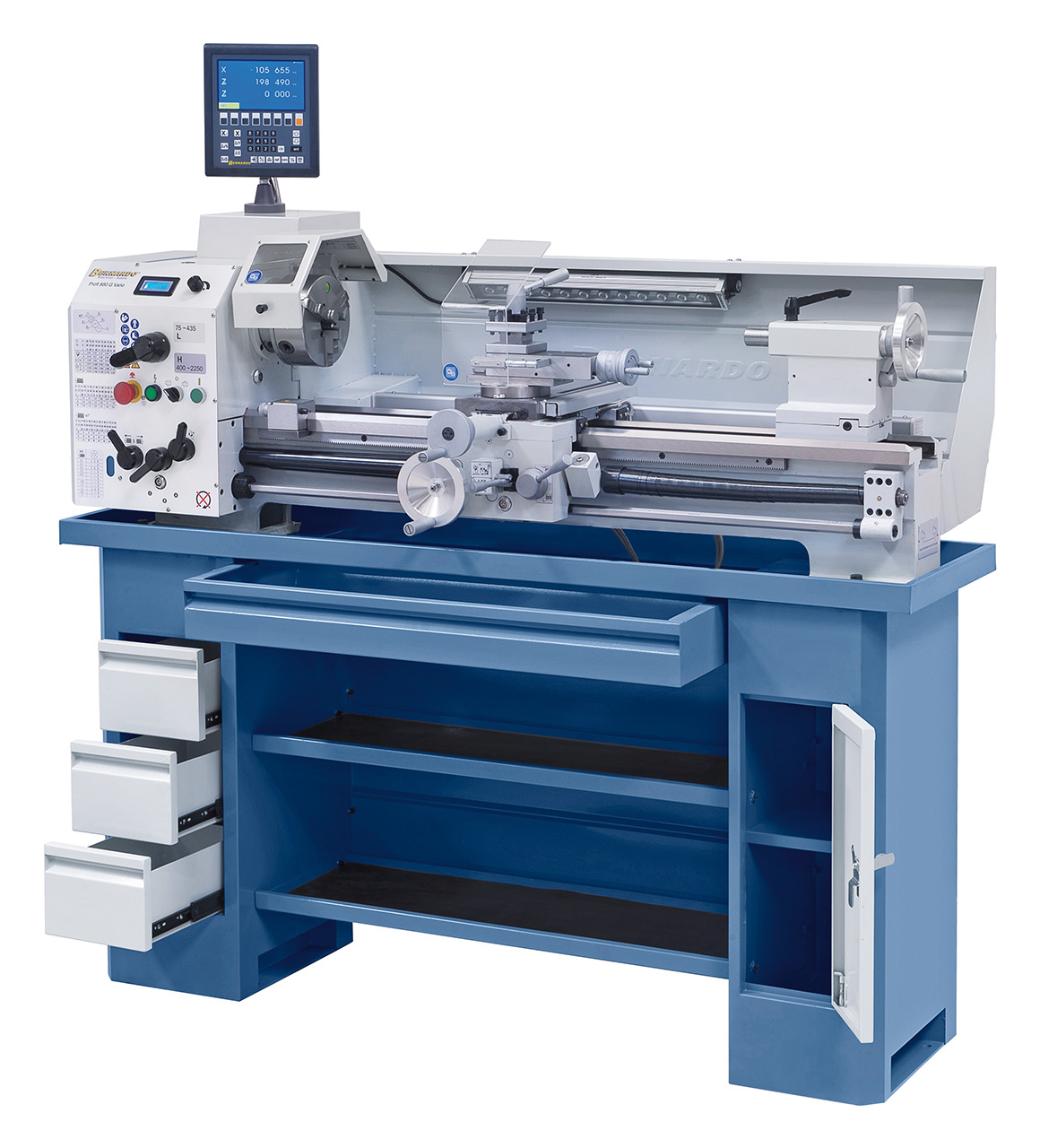 Leit- und Zugspindeldrehmaschine Profi 880 G Vario / 230 V inkl. 2-Achs-Digitalanzeige ES-12 V