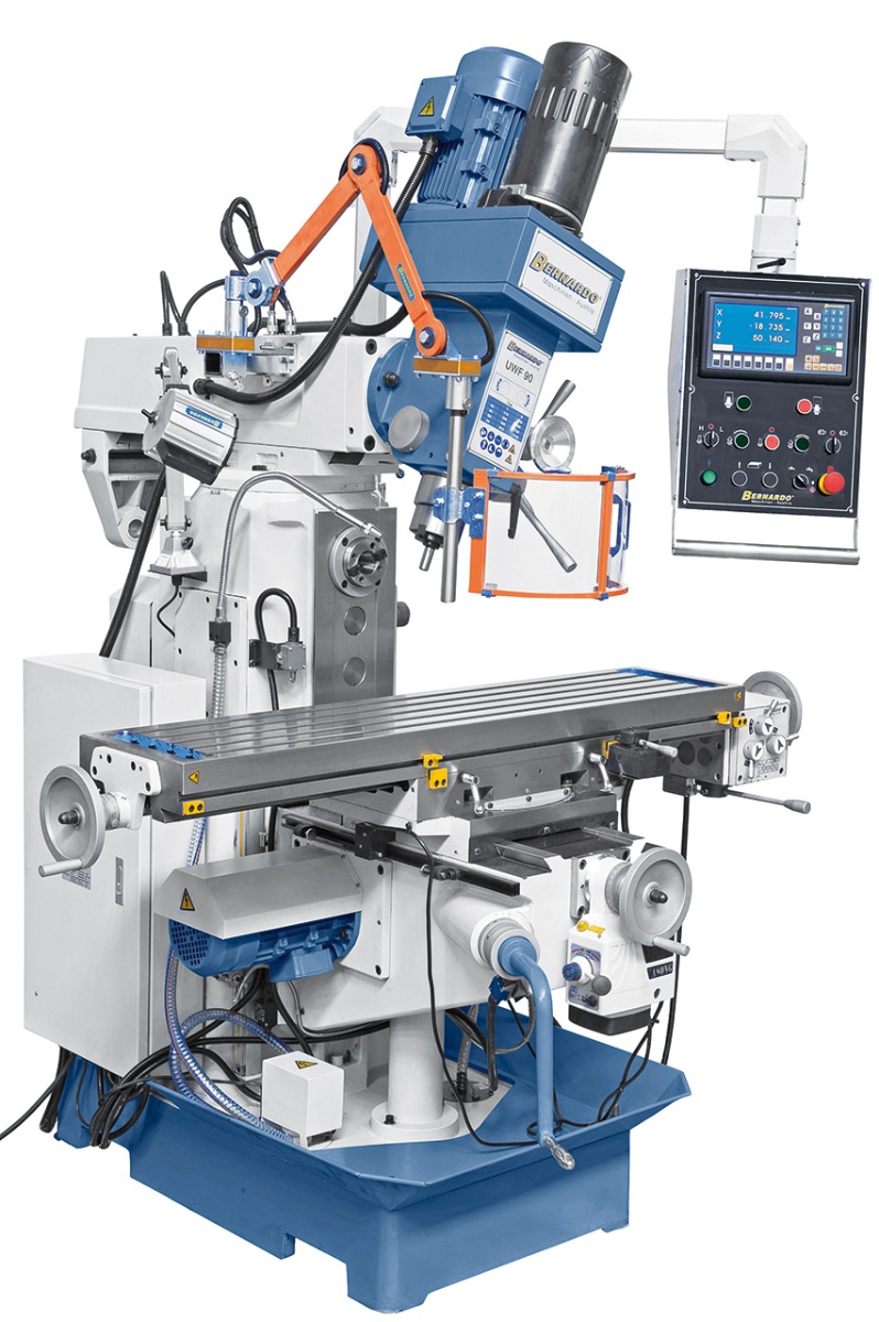 Universalfräsmaschine UWF 90 - 1270 inkl. 3-Achs-DRO ES-12 H und pneumat.WK-Klemmung *