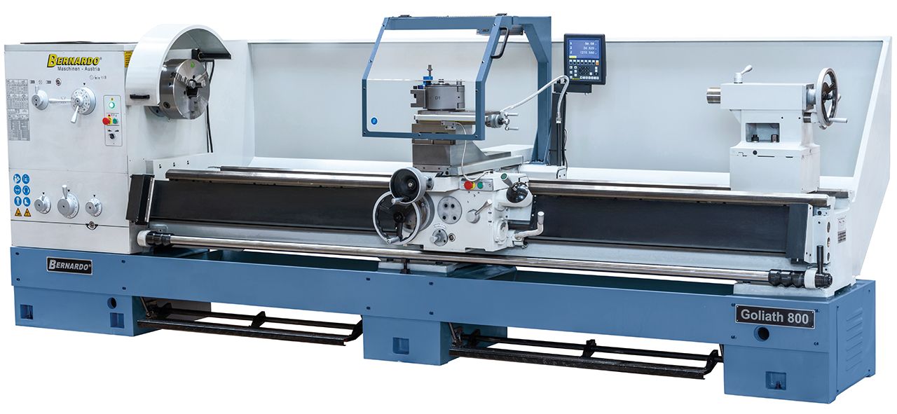Produktionsdrehmaschine Goliath 800 x 2000 inkl. 3-Achs-Digitalanzeige *