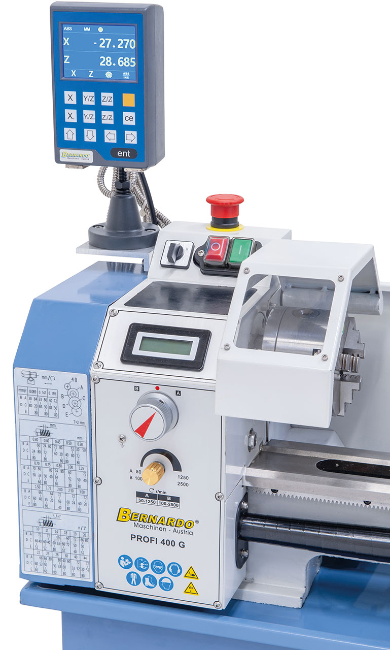 Tischdrehmaschine Profi 400 G / 230 V inkl. 2-Achs Digitalanzeige DT 40
