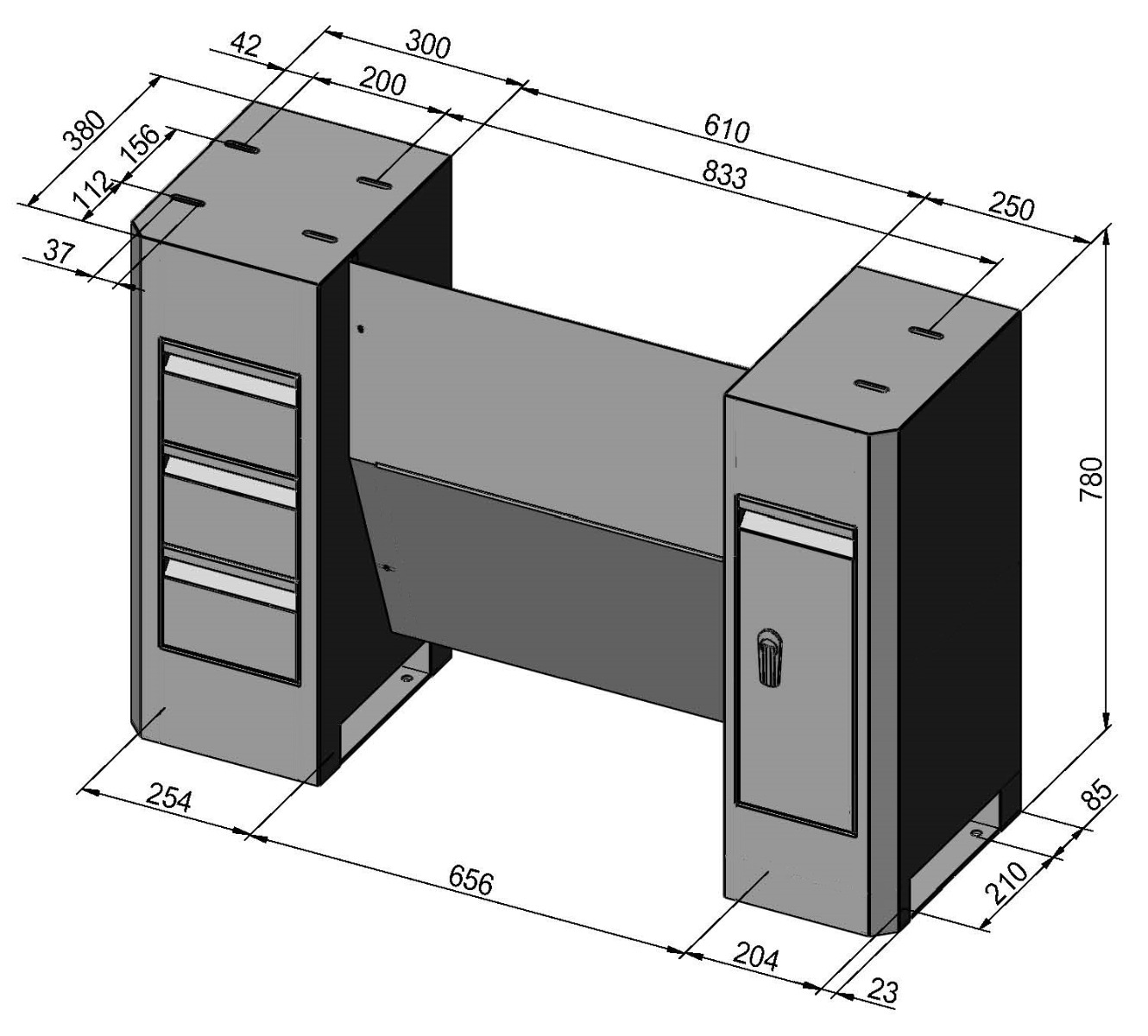 Untergestell D6 Deluxe f. Profi(center) 700-Serie