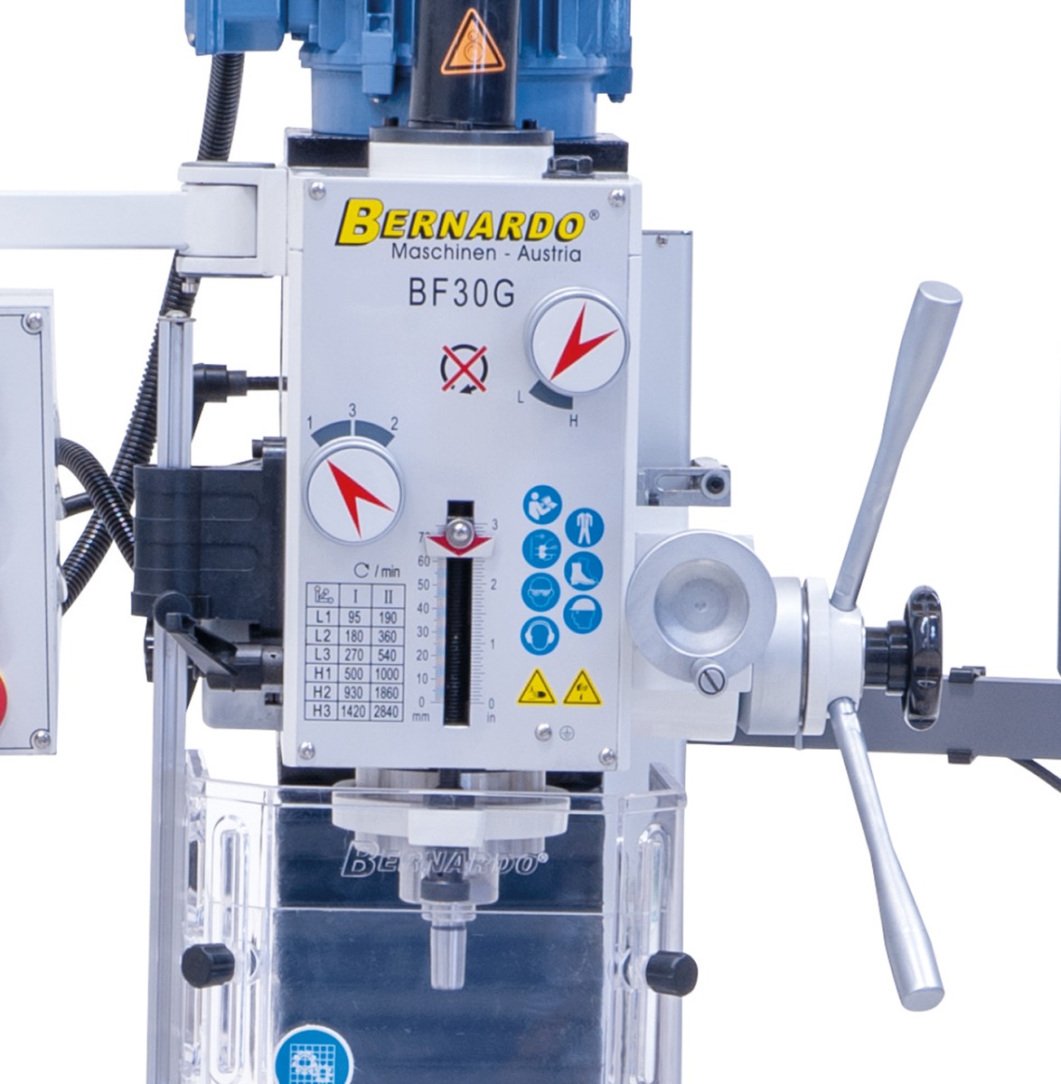 Bohr- und Fräsmaschine BF 30 G inkl. 3-Achs Digitalanzeige DT 40