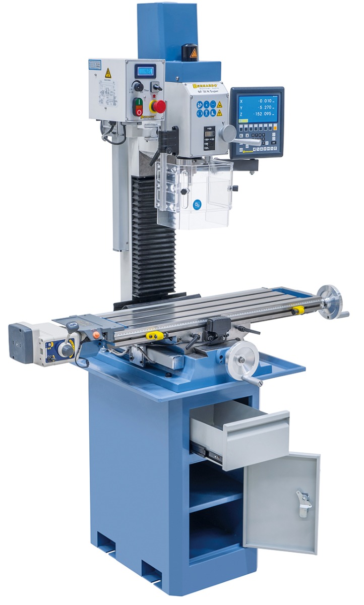 Bohr- und Fräsmaschine BF 30 N Super mit Vorschub inkl. 3-Achs-Digitalanzeige ES-12 V