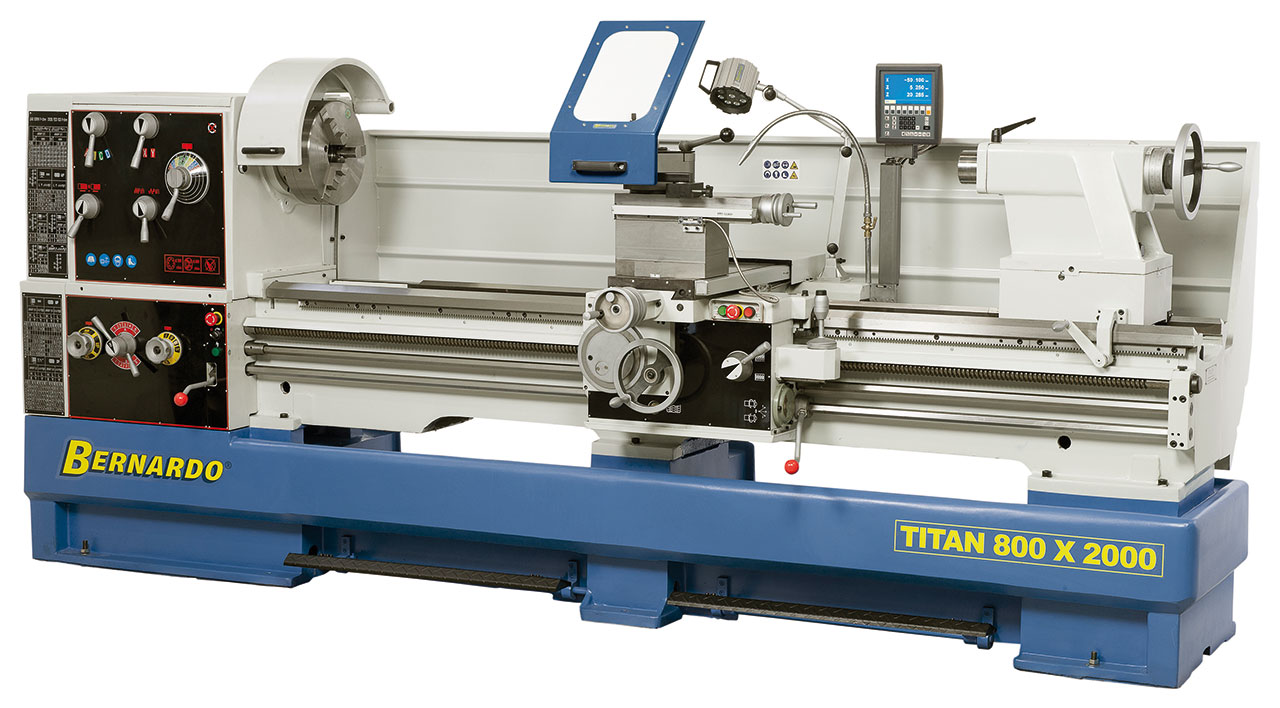 Produktionsdrehmaschine Titan 800 x 2000 inkl. 3-Achs-Digitalanzeige *