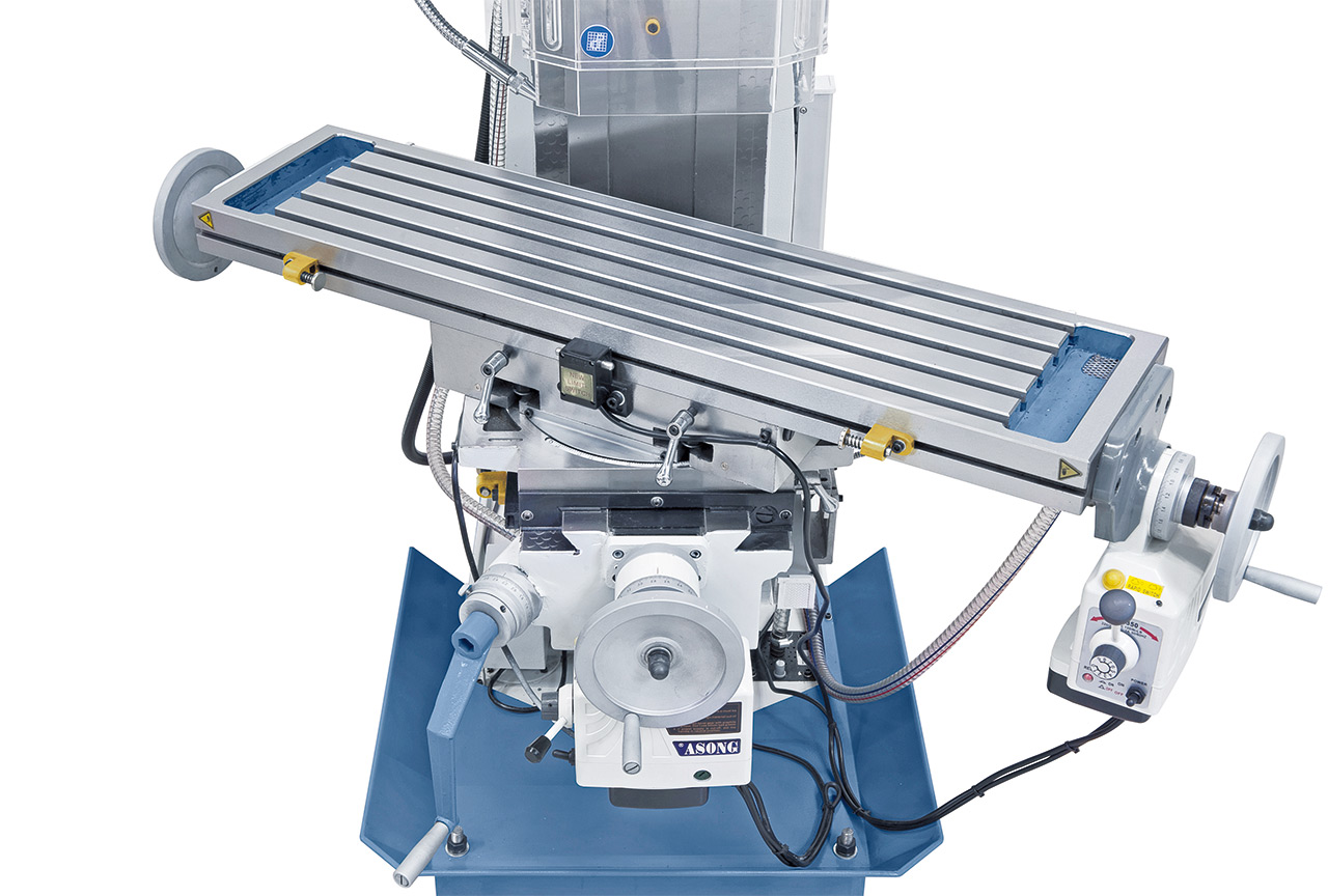 Bohr- und Fräsmaschine KF 60 - 1000 inkl. 3-Achs-Digitalanzeige ES-12 H und Vorschub f. y-Achse