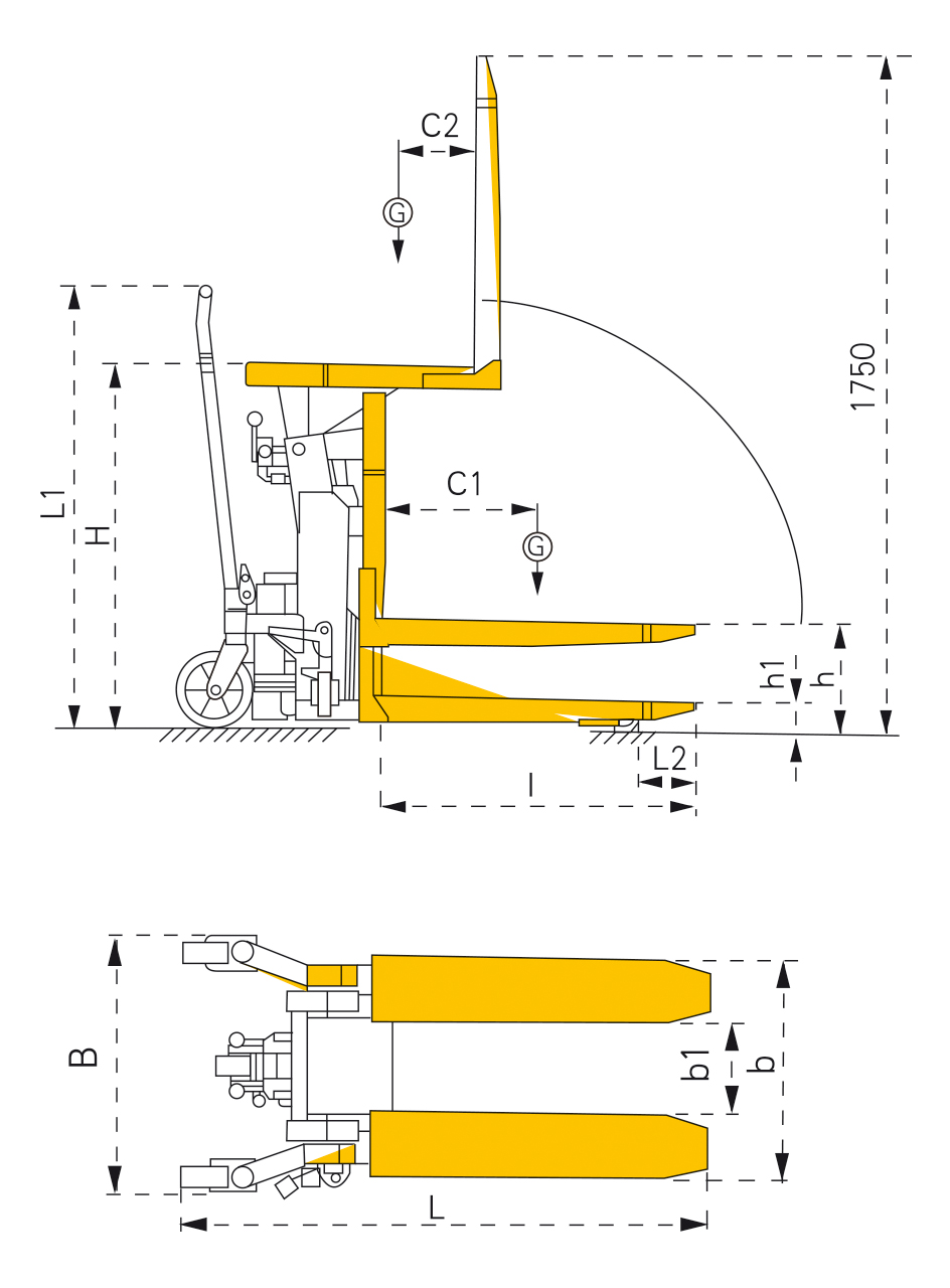 Manueller Hochhubwagen mit Kippfunktion HHK 1000